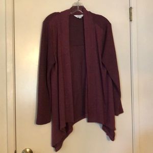 Women’s open longer cardigan heathered dusty pink Size L.